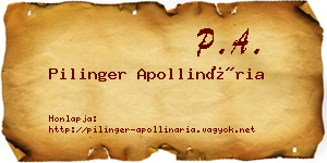 Pilinger Apollinária névjegykártya